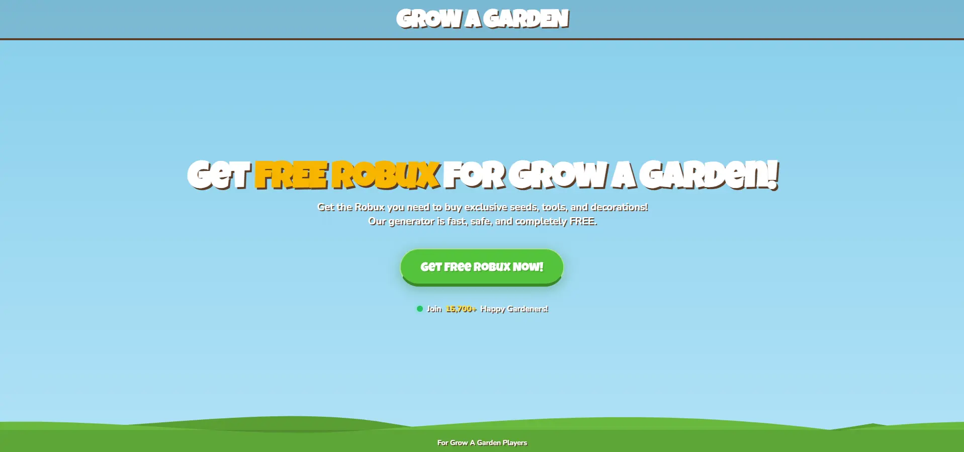 Screenshot of the GagZone99 Grow a Garden exploit interface showing the resource selection for Robux and seeds.