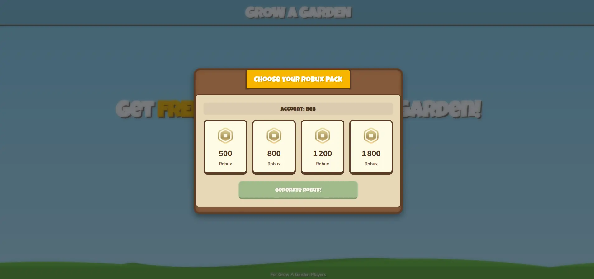 A view inside the Roblox Grow a Garden game showcasing a player with unlimited premium seeds and tools unlocked by the GagZone99 exploit.